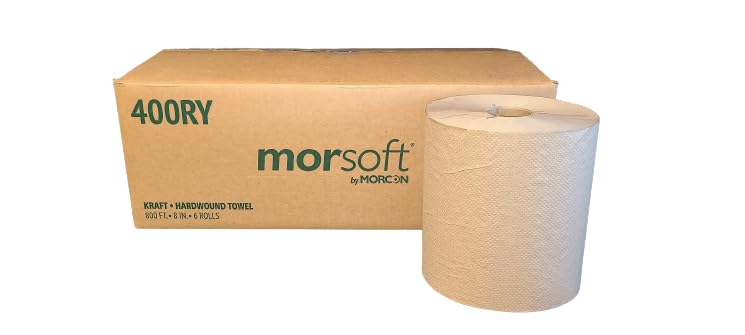 Morsoft Controlled Towels, Y-Notch, 8-inch x 800 ft, Kraft, 6
